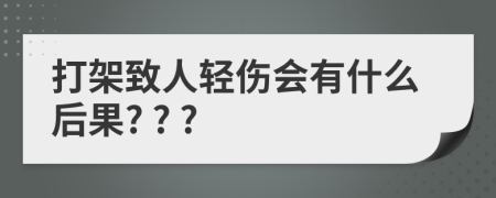 打架致人轻伤会有什么后果? ? ?