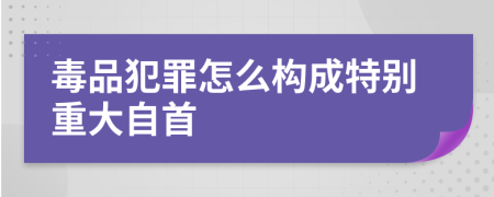 毒品犯罪怎么构成特别重大自首