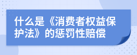 什么是《消费者权益保护法》的惩罚性赔偿