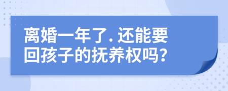 离婚一年了. 还能要回孩子的抚养权吗？