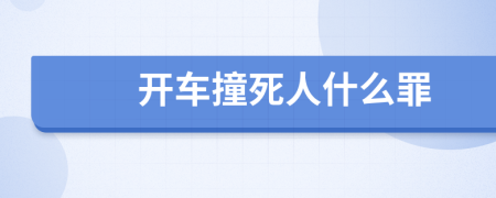 开车撞死人什么罪