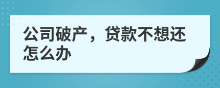 公司破产，贷款不想还怎么办