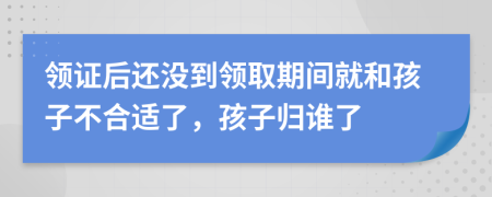 领证后还没到领取期间就和孩子不合适了，孩子归谁了