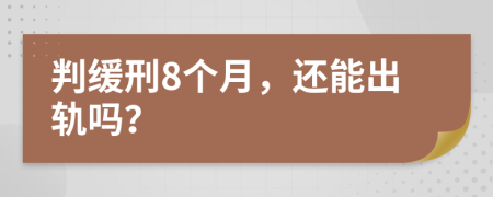 判缓刑8个月，还能出轨吗？