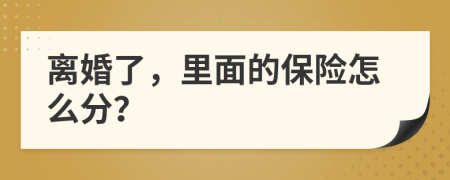 离婚了，里面的保险怎么分？