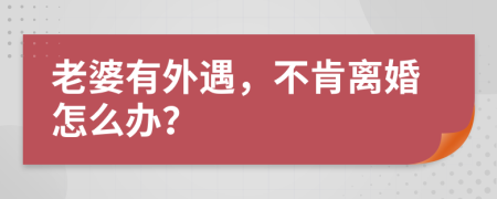 老婆有外遇，不肯离婚怎么办？