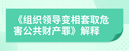 《组织领导变相套取危害公共财产罪》解释