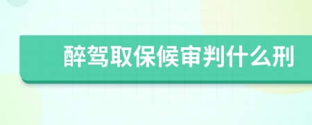 醉驾取保候审判什么刑