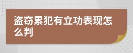 盗窃累犯有立功表现怎么判