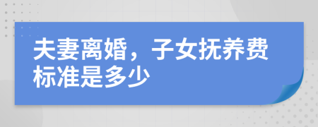 夫妻离婚，子女抚养费标准是多少