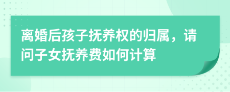 离婚后孩子抚养权的归属，请问子女抚养费如何计算