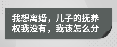 我想离婚，儿子的抚养权我没有，我该怎么分