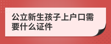 公立新生孩子上户口需要什么证件