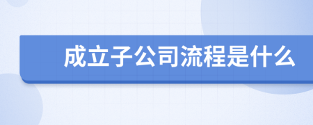 成立子公司流程是什么