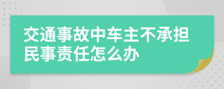 交通事故中车主不承担民事责任怎么办
