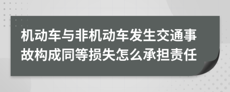 机动车与非机动车发生交通事故构成同等损失怎么承担责任
