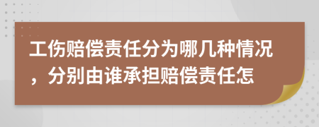 工伤赔偿责任分为哪几种情况，分别由谁承担赔偿责任怎