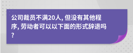 公司裁员不满20人, 但没有其他程序, 劳动者可以以下面的形式辞退吗?