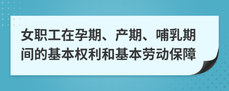 女职工在孕期、产期、哺乳期间的基本权利和基本劳动保障