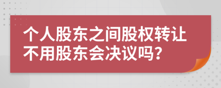 个人股东之间股权转让不用股东会决议吗？