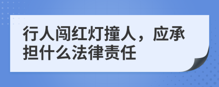 行人闯红灯撞人，应承担什么法律责任