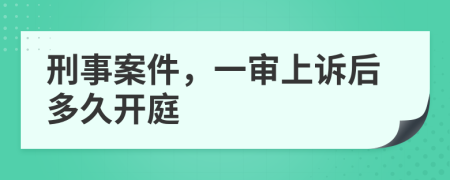 刑事案件，一审上诉后多久开庭