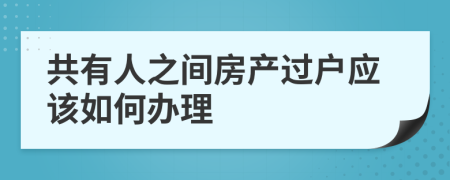 共有人之间房产过户应该如何办理