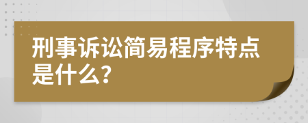 刑事诉讼简易程序特点是什么？