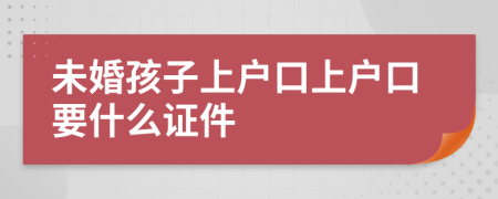 未婚孩子上户口上户口要什么证件