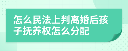 怎么民法上判离婚后孩子抚养权怎么分配