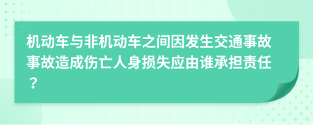 机动车与非机动车之间因发生交通事故事故造成伤亡人身损失应由谁承担责任？