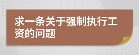 求一条关于强制执行工资的问题