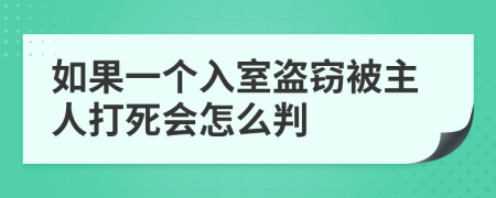 如果一个入室盗窃被主人打死会怎么判