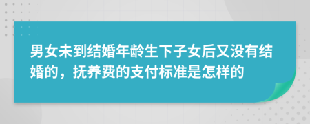 男女未到结婚年龄生下子女后又没有结婚的，抚养费的支付标准是怎样的