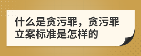 什么是贪污罪，贪污罪立案标准是怎样的