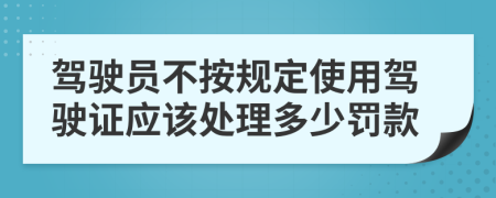 驾驶员不按规定使用驾驶证应该处理多少罚款