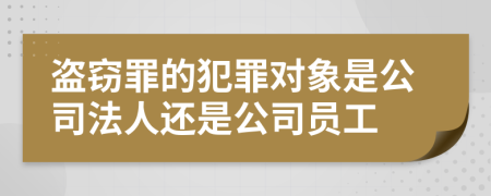 盗窃罪的犯罪对象是公司法人还是公司员工