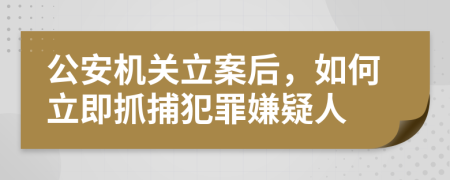 公安机关立案后，如何立即抓捕犯罪嫌疑人