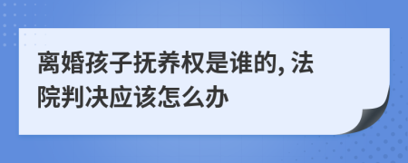 离婚孩子抚养权是谁的, 法院判决应该怎么办