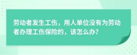 劳动者发生工伤，用人单位没有为劳动者办理工伤保险的，该怎么办？