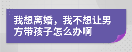 我想离婚，我不想让男方带孩子怎么办啊