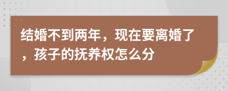 结婚不到两年，现在要离婚了，孩子的抚养权怎么分