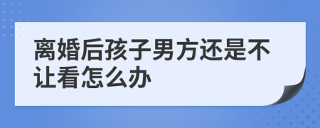 离婚后孩子男方还是不让看怎么办