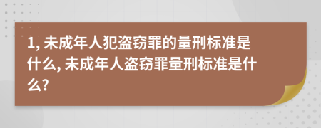 1, 未成年人犯盗窃罪的量刑标准是什么, 未成年人盗窃罪量刑标准是什么?