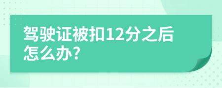 驾驶证被扣12分之后怎么办?