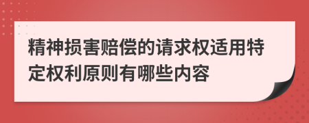 精神损害赔偿的请求权适用特定权利原则有哪些内容