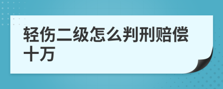 轻伤二级怎么判刑赔偿十万