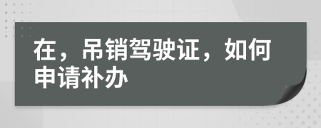 在，吊销驾驶证，如何申请补办