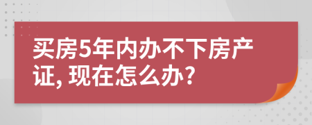 买房5年内办不下房产证, 现在怎么办?