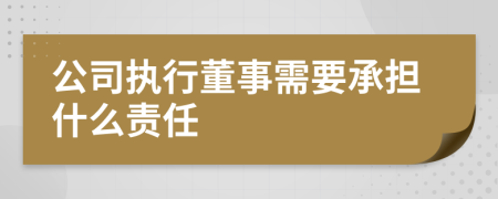 公司执行董事需要承担什么责任